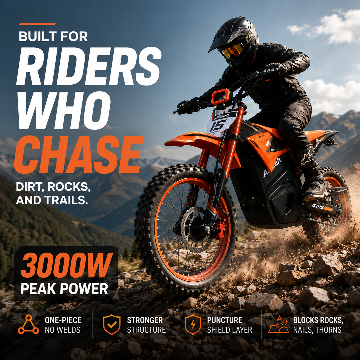 GT15 3000W motor 48V 22.5Ah 31mph
