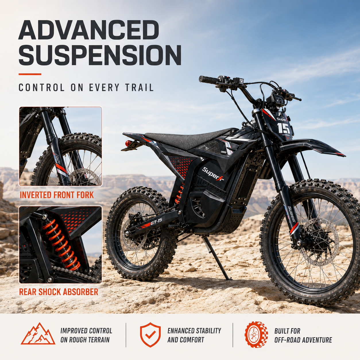 GT15 3000W motor 48V 22.5Ah 31mph