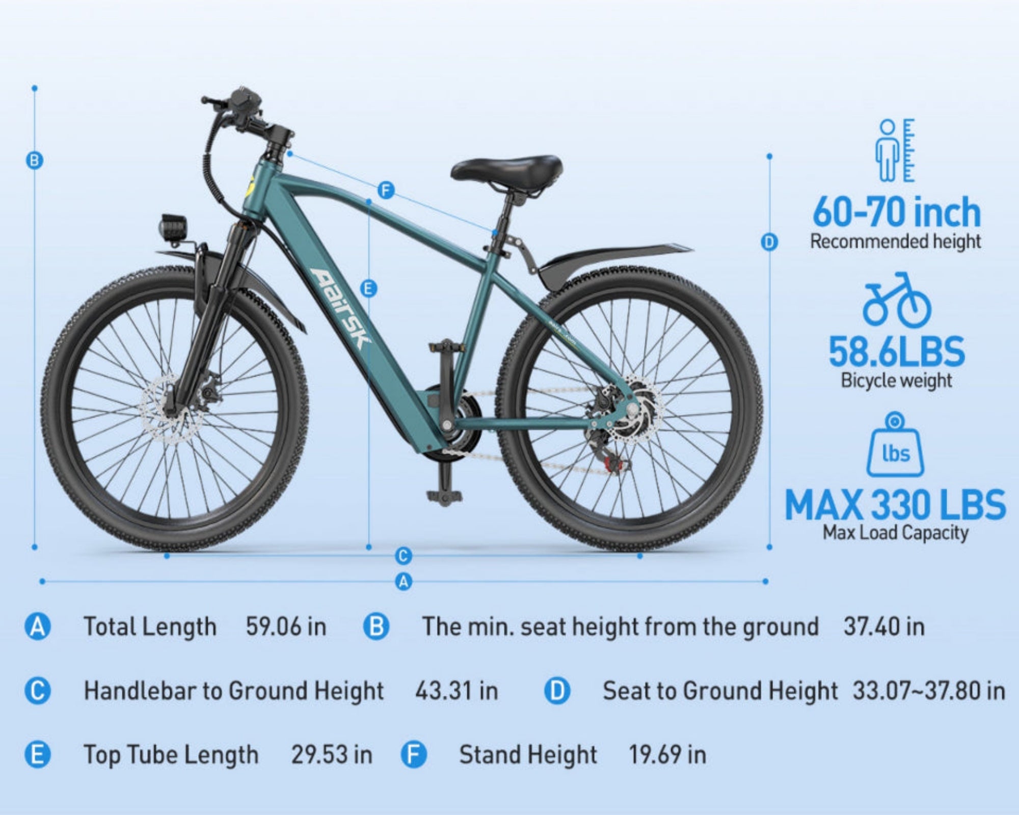 GT300-26 Electric Bicycle | 26-inch Electric Bicycle | 400W motor|  36V 10Ah | 7-speed Shimano