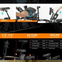 F1L Folding E-Bikes|250W motor|48V 7.5Ah|25 km/h|30-50KM