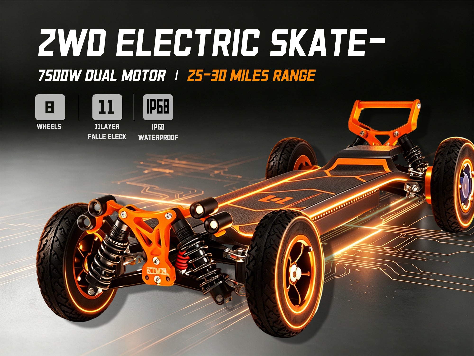 M24 Electric scooter |7500W motor|25-30miles|28-35mph|43in x 18in x 11inch
