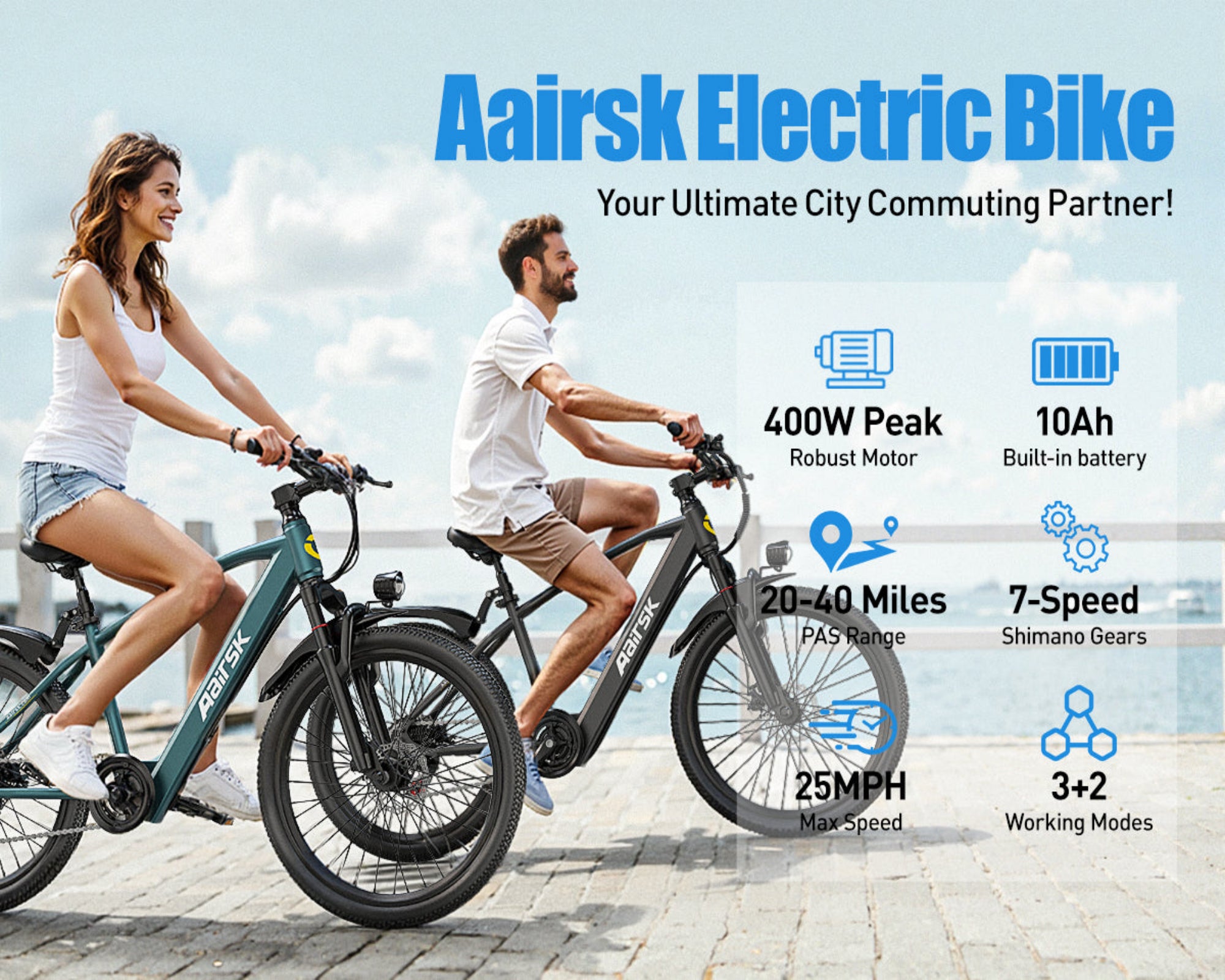 GT300-26 Electric Bicycle | 26-inch Electric Bicycle | 400W motor|  36V 10Ah | 7-speed Shimano