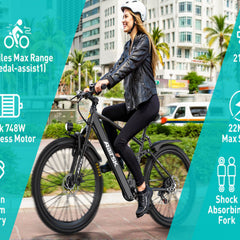 GT900-24 Electric Bicycle |748W motor |36V 13Ah |60-70inch|22KMPH|40miles