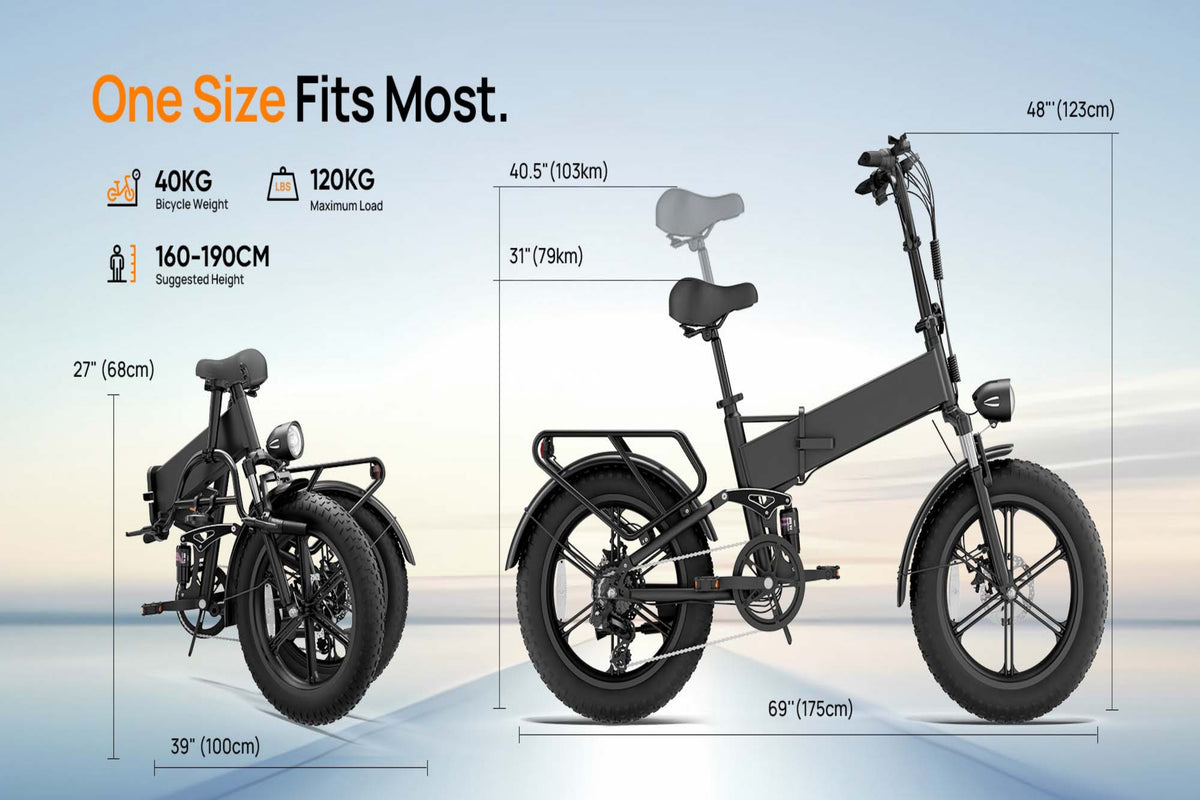 T5 Folding E-Bikes|250W motor|48V 13Ah|20*4.0 inches|25 km/h|80 miles