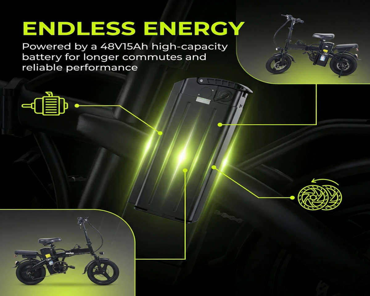 S6 Folding E-Bikes|400w motor|48V 15Ah|22mph|20miles|14inch