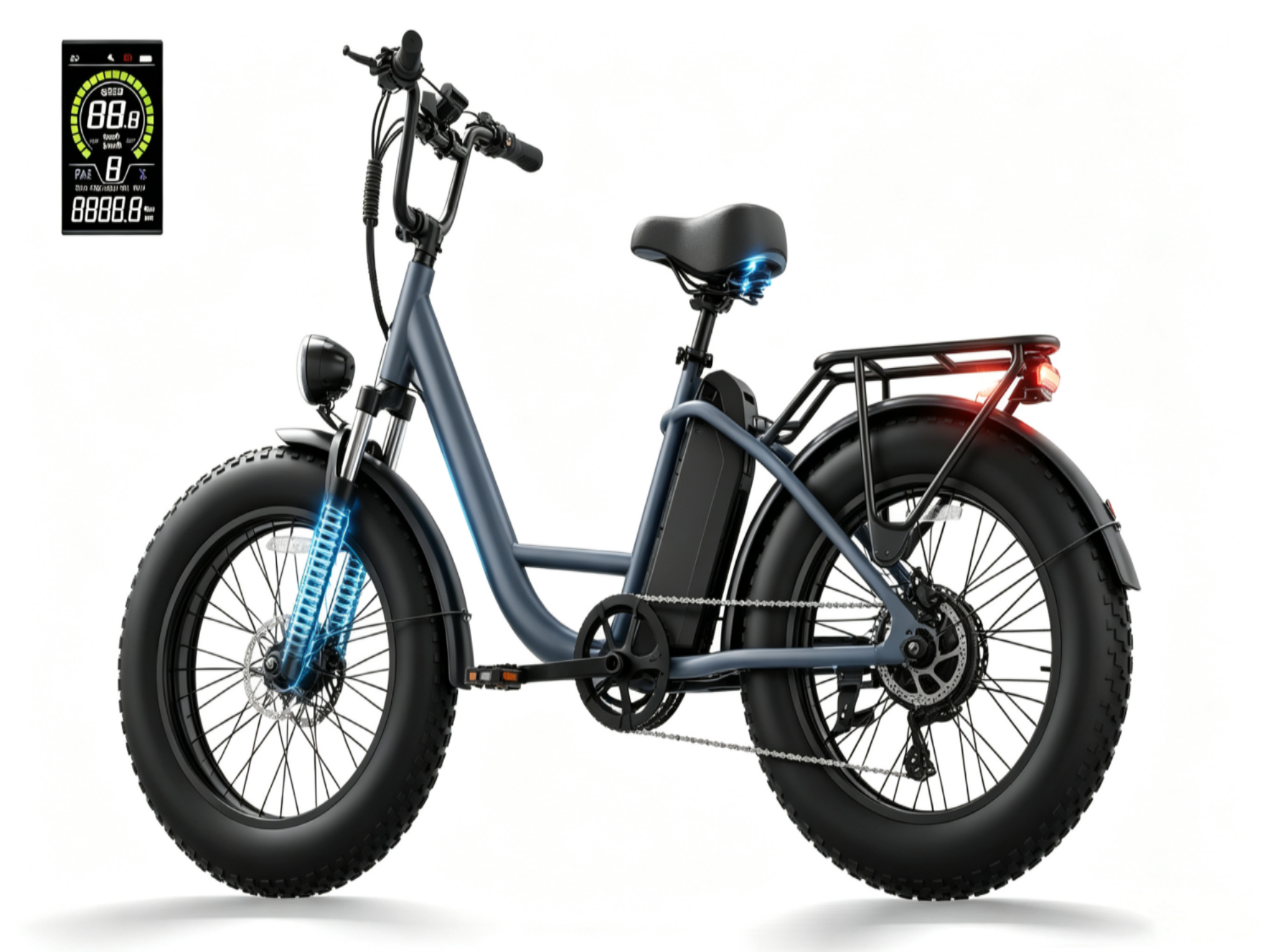 E20Pro Electric Bike|1500W motor|48V 15.6Ah | 80–100 miles|20*4.0 inches