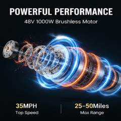 EDB001 Electric Motorcycles|1000W motor|48V 20.8Ah|14 inch|25-35Miles|35Mph
