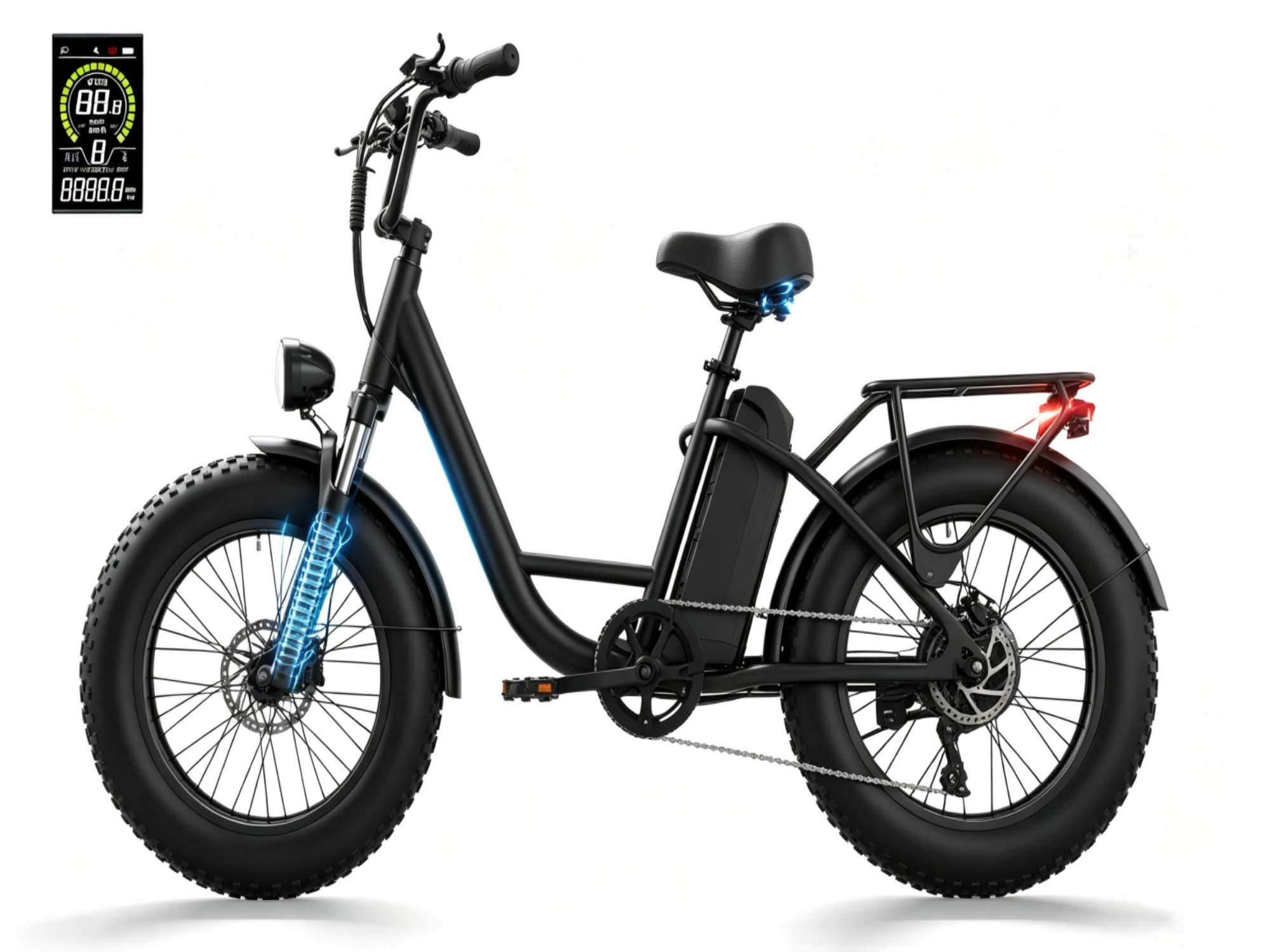 E20Pro Electric Bike|1500W motor|48V 15.6Ah | 80–100 miles|20*4.0 inches