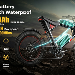 ES2D Electric Fat-Tire E-Bike |1500W*2 motor|48V 45Ah|32Mph|200Miles|20*4.0 inch