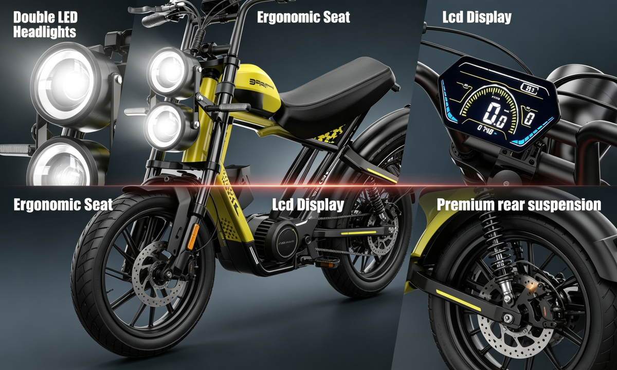 ES2D Electric Fat-Tire E-Bike |1500W*2 motor|48V 45Ah|32Mph|200Miles|20*4.0 inch