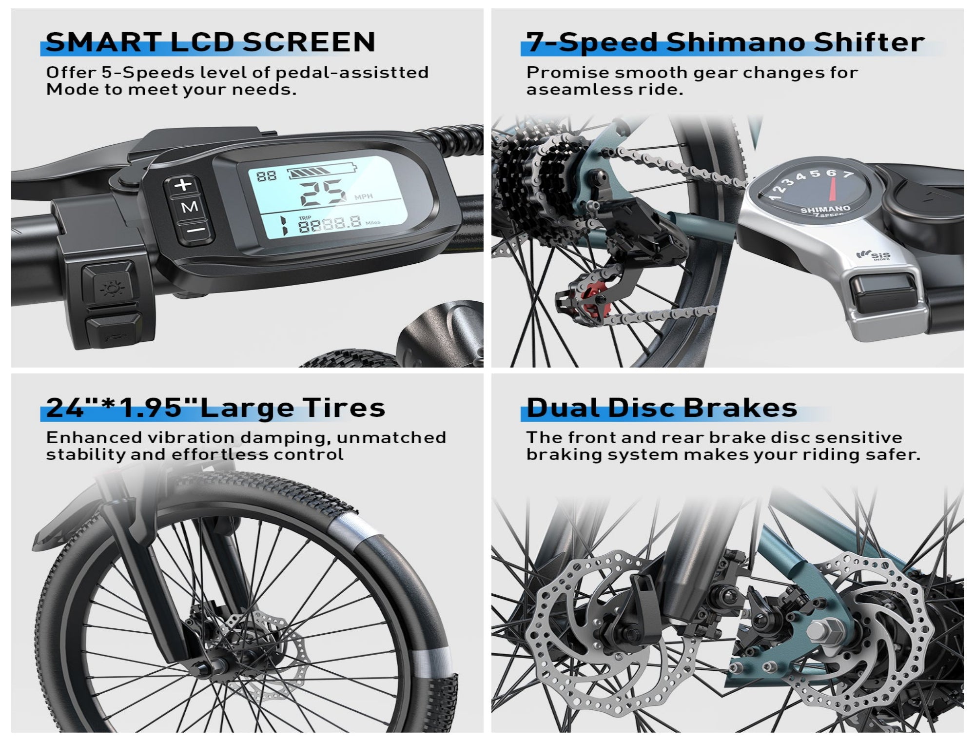 GT300-24 Electric Bicycle|400W motor |36V 10Ah |20inch|40miles|25MPH|24inch