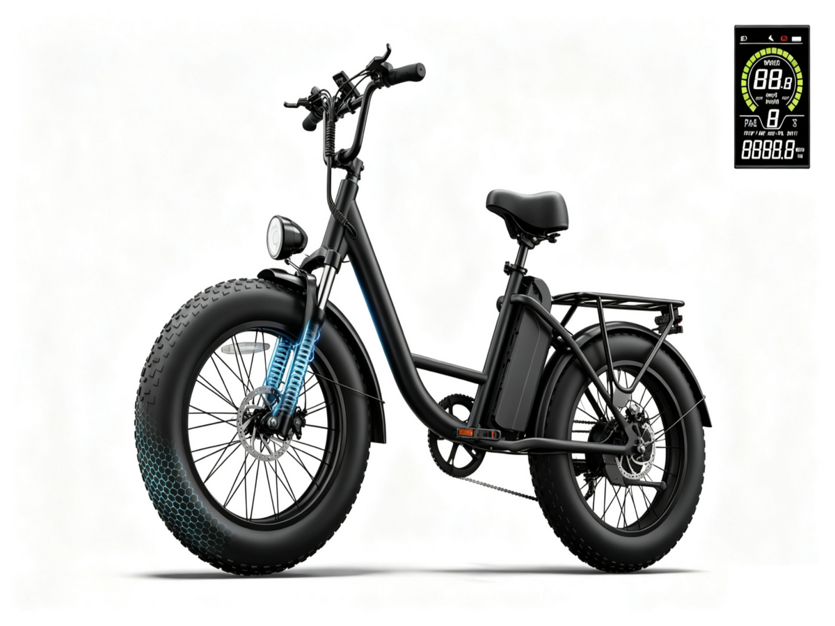 E20Pro Electric Bike|1500W motor|48V 15.6Ah | 80–100 miles|20*4.0 inches