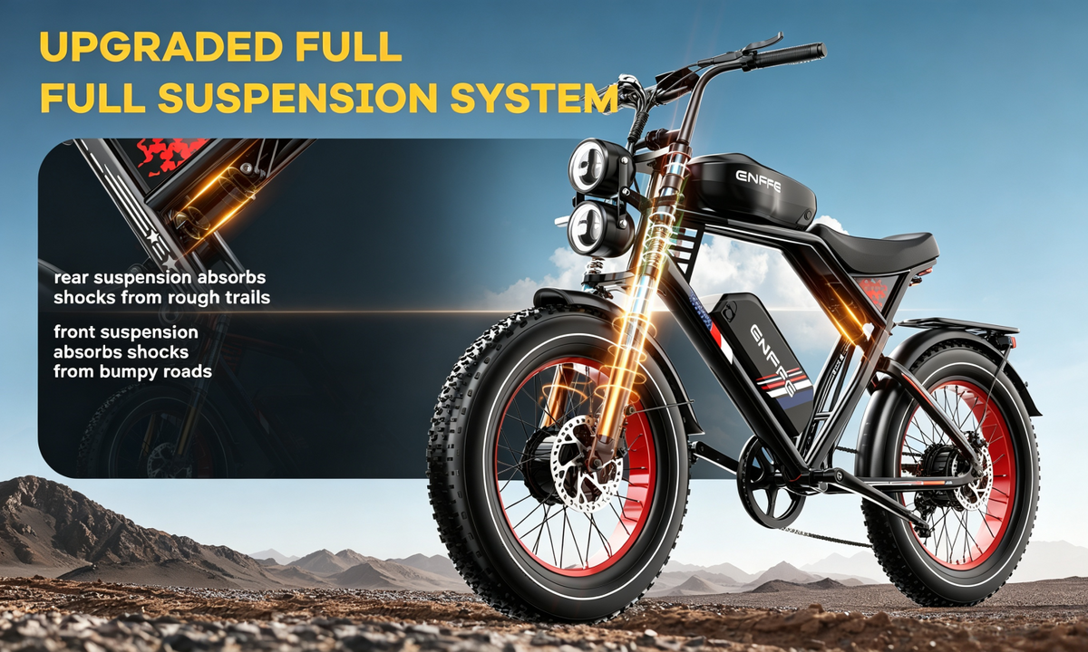 ES2D Electric Fat-Tire E-Bike |1500W*2 motor|48V 45Ah|32Mph|200Miles|20*4.0 inch