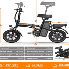 F1L Folding E-Bikes|250W motor|48V 7.5Ah|25 km/h|30-50KM