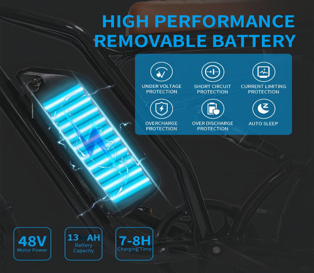 M1 Electric Bike|1250W motor|48V 13Ah|25Mph|50KM|20 inch