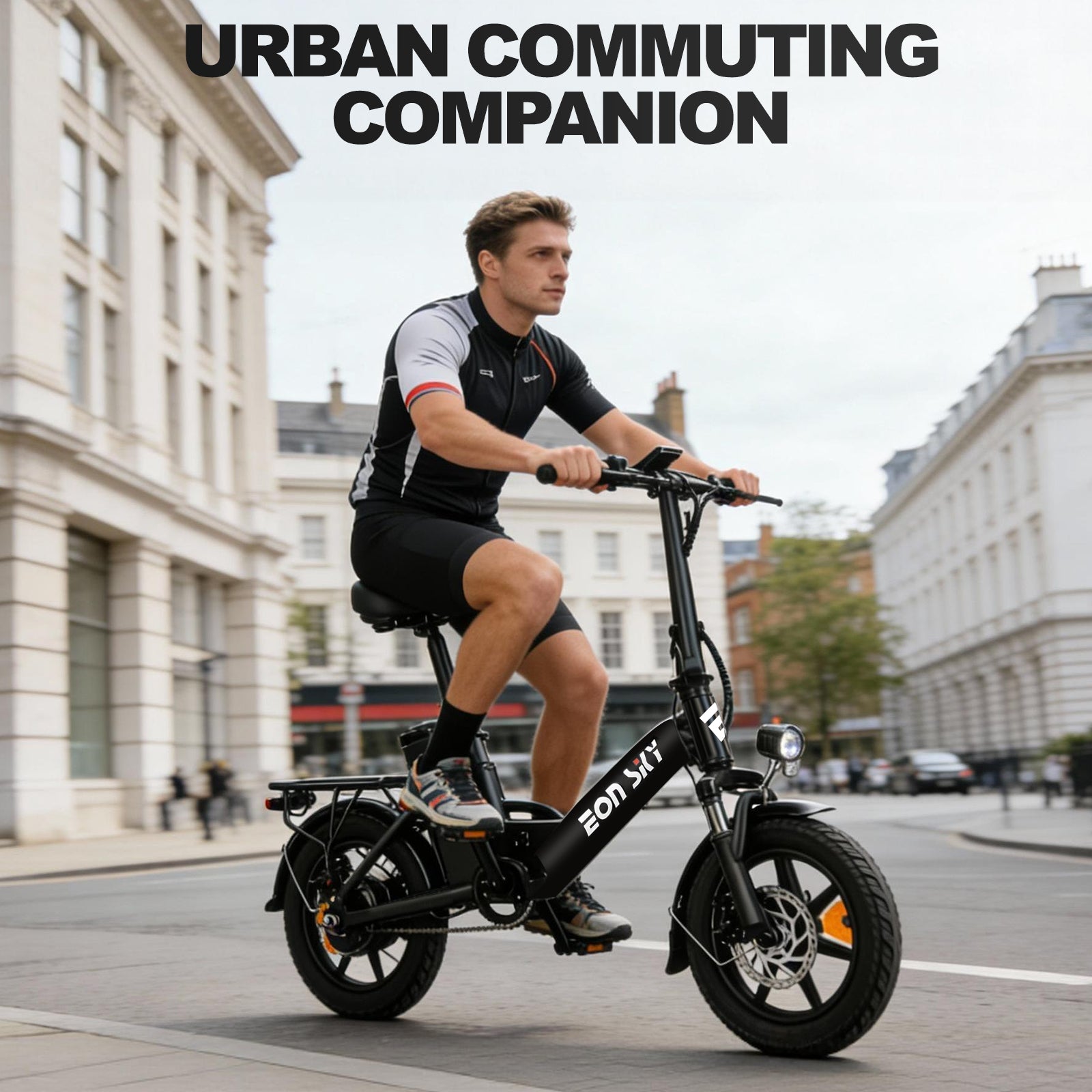 E14 Folding E-Bikes| 36V 10.4Ah | 25-35KM | 14*2.5 inch | 20.8KG | Front and rear disc brakes | Front shock absorber