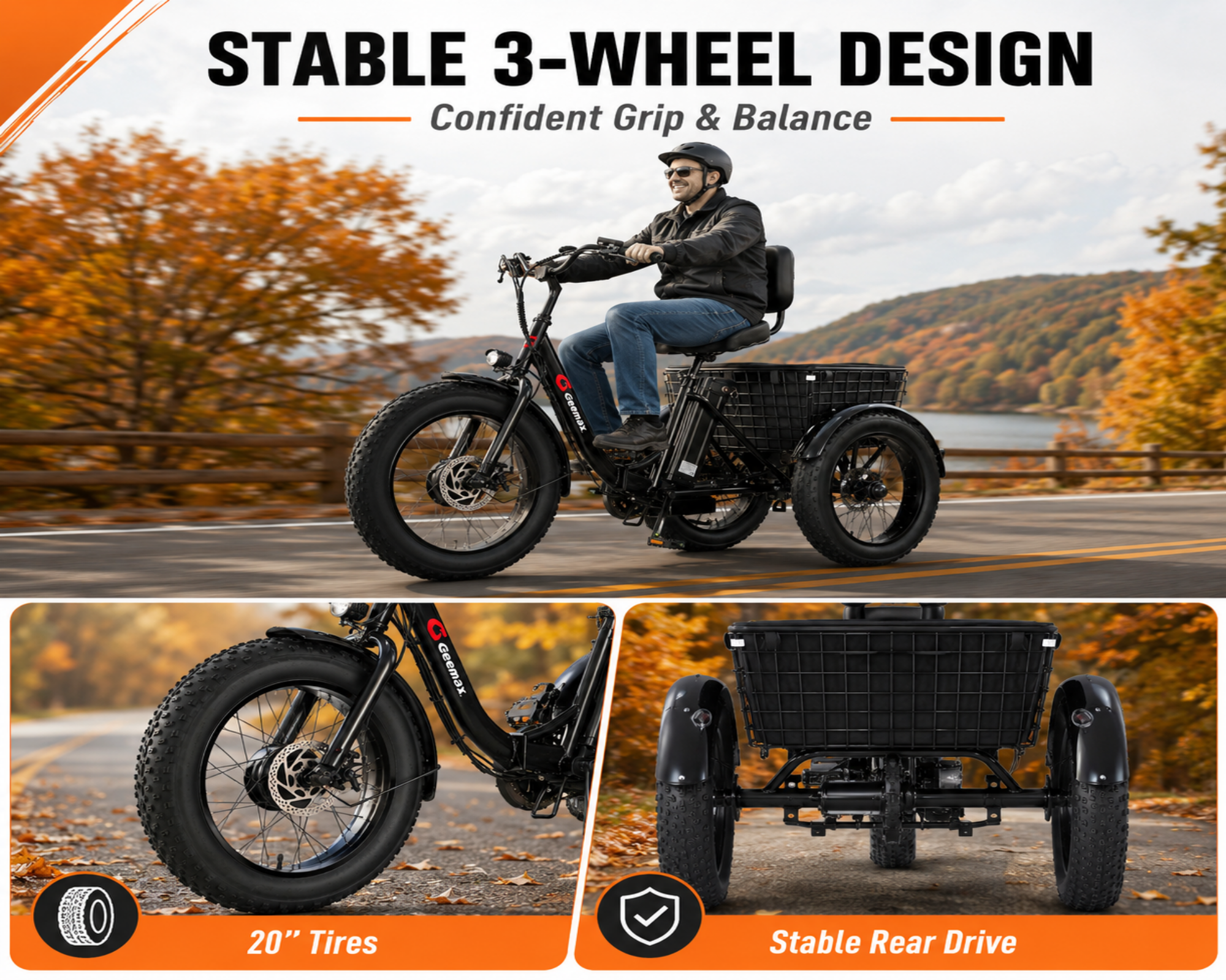 Folding Electric Tricycle Bicycle|500W motor |36V 15Ah |20inch|35-45miles|20MPH
