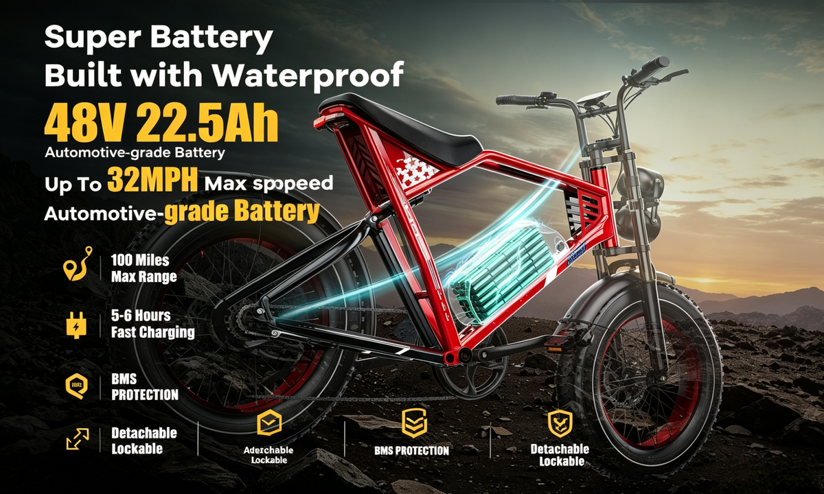 ES2S Electric Fat-Tire E-Bike|1500W motor|48V 22.5AH|100Miles|32MPH|29inch*4.0