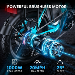 EF2 Folding E-Bikes|750W motor|36V 9AH|30-50KM|20MPH|16inch*2.5