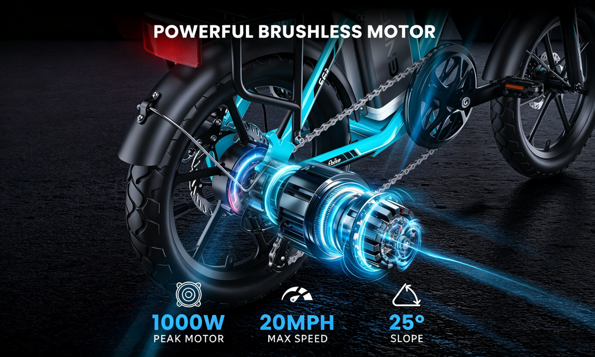 EF2 Folding E-Bikes|750W motor|36V 9AH|30-50KM|20MPH|16inch*2.5