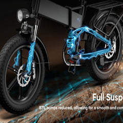T5 Folding E-Bikes|250W motor|48V 13Ah|20*4.0 inches|25 km/h|80 miles