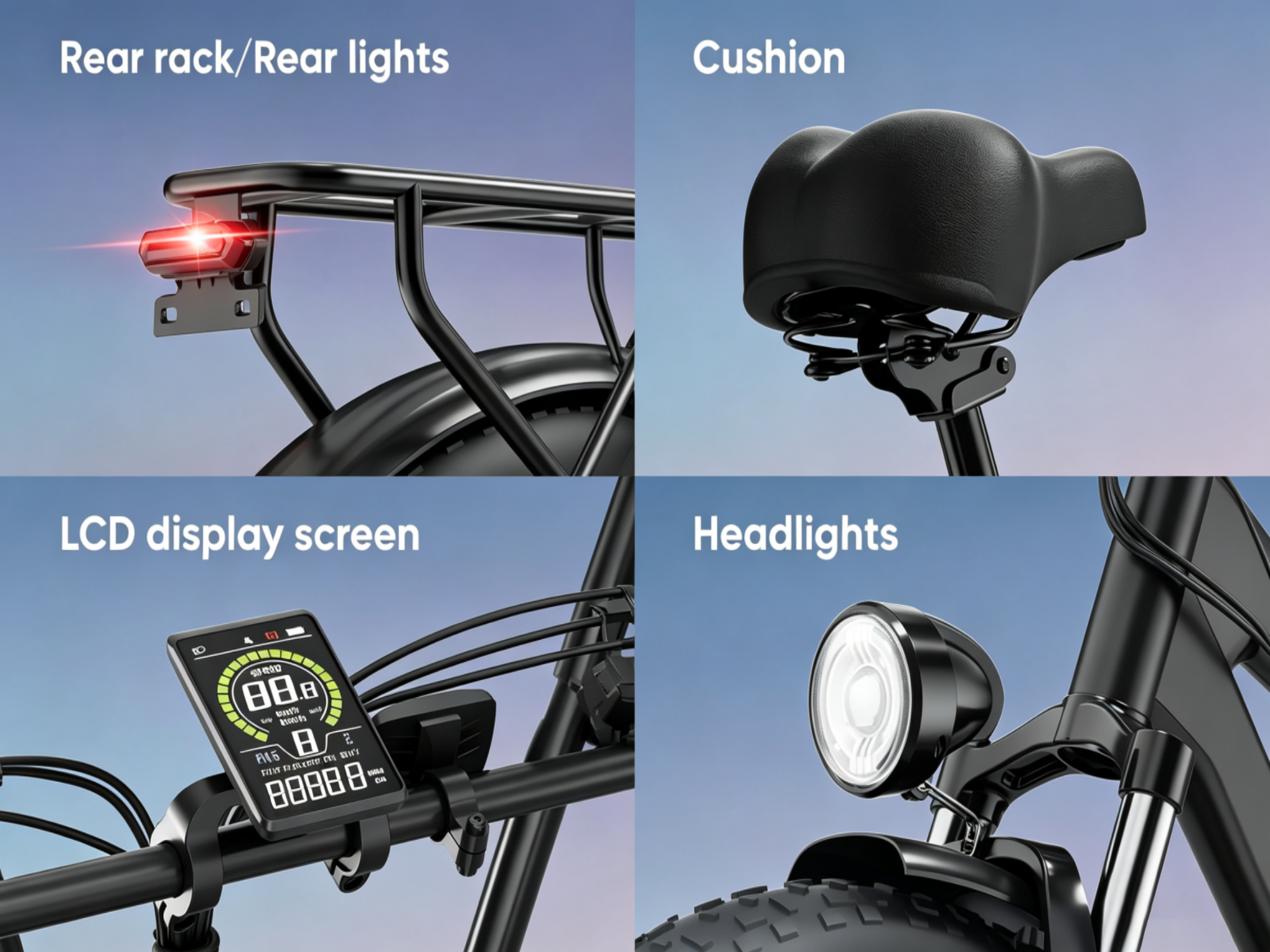 E20Pro Electric Bike|1500W motor|48V 15.6Ah | 80–100 miles|20*4.0 inches