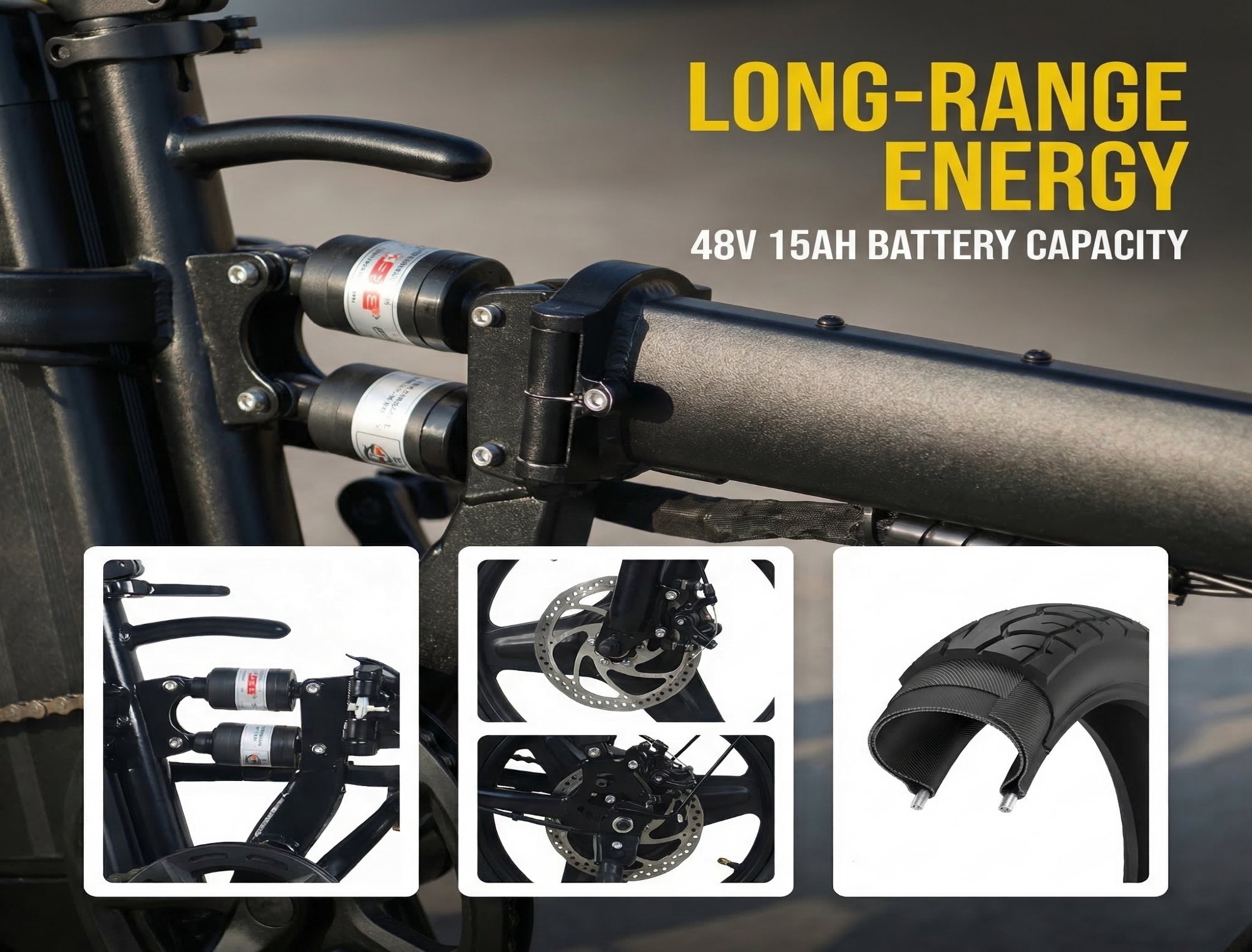 A10 Folding E-Bikes|800W motor|14-inch | 48V 15Ah