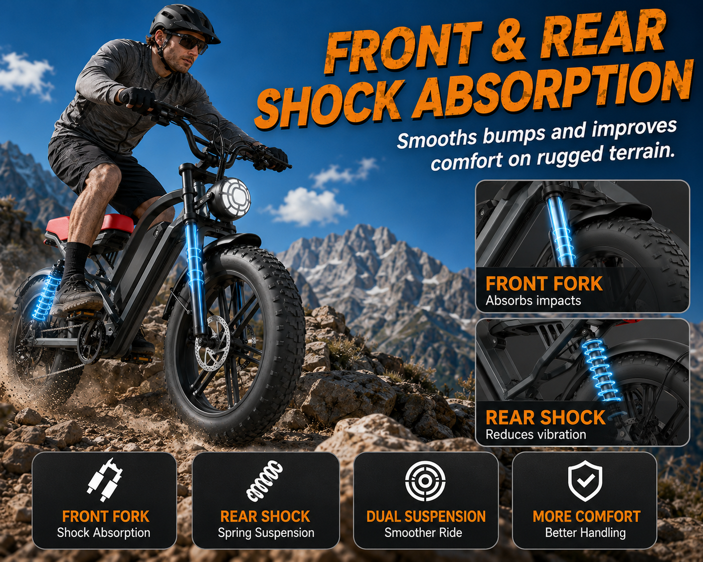 GT50 Electric Bike|1500W Motor|48V 16Ah|28Mph|50Miles|20 inch