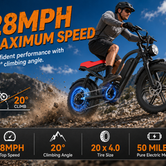 GT50 Electric Bike|1500W Motor|48V 16Ah|28Mph|50Miles|20 inch