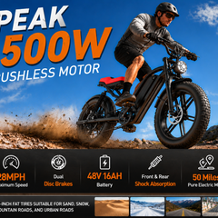 GT50 Electric Bike|1500W Motor|48V 16Ah|28Mph|50Miles|20 inch