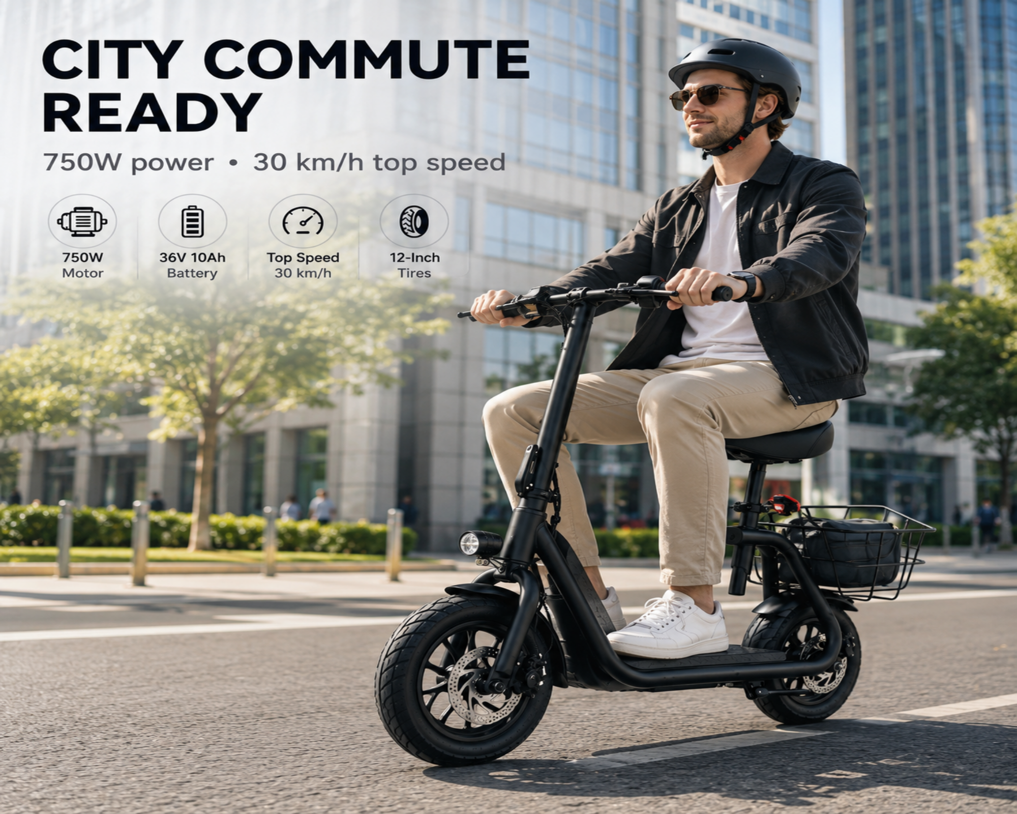 B3 Folding E-Bikes|750W motor|36V 10AH |12inch|30KM/H