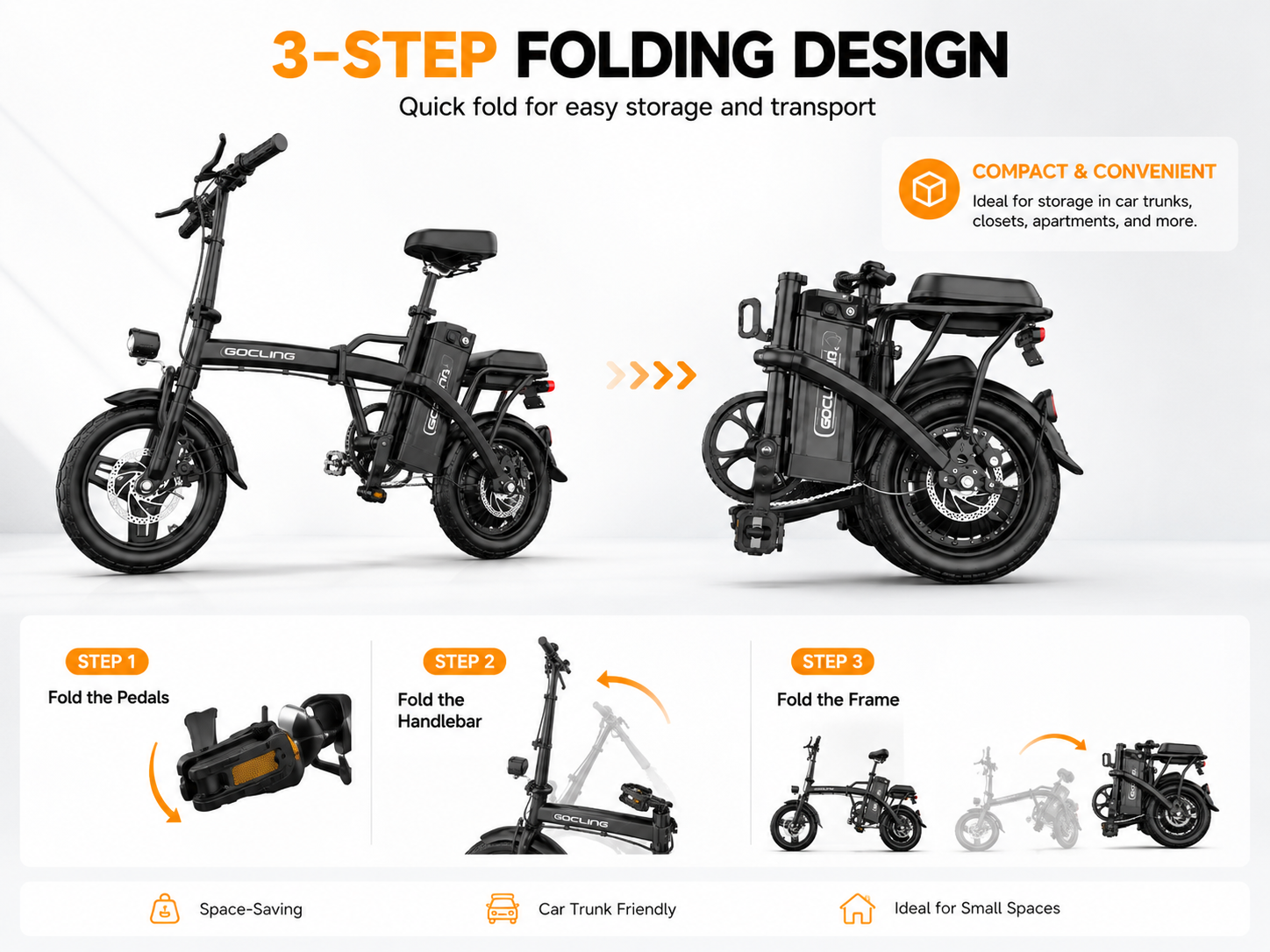 G11 Folding E-Bikes | 500W motor |48V 10A|14inch|20mph