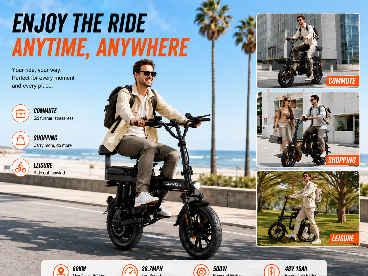 Z1 Folding E-Bikes | 500W motor |48V 15A|14inch| 26.7mph