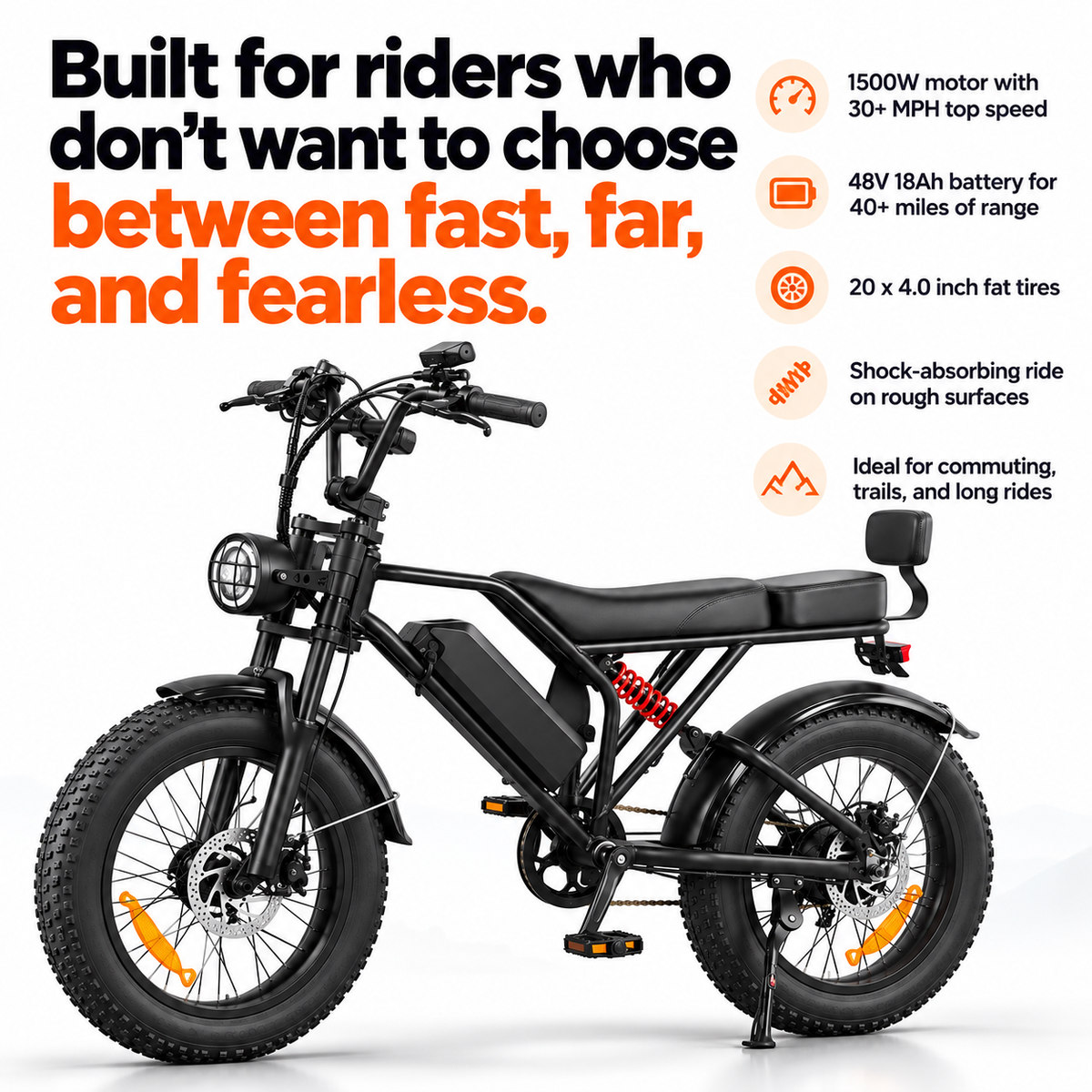 G20 1500w 48V 18AH fat tire mountian Ebike