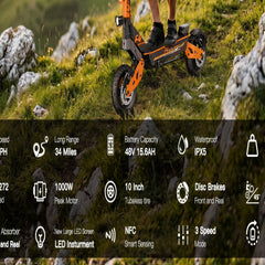 F4 Folding E-Bikes|1000W motor|48V 15.6Ah|20MPH|34Miles|10inch