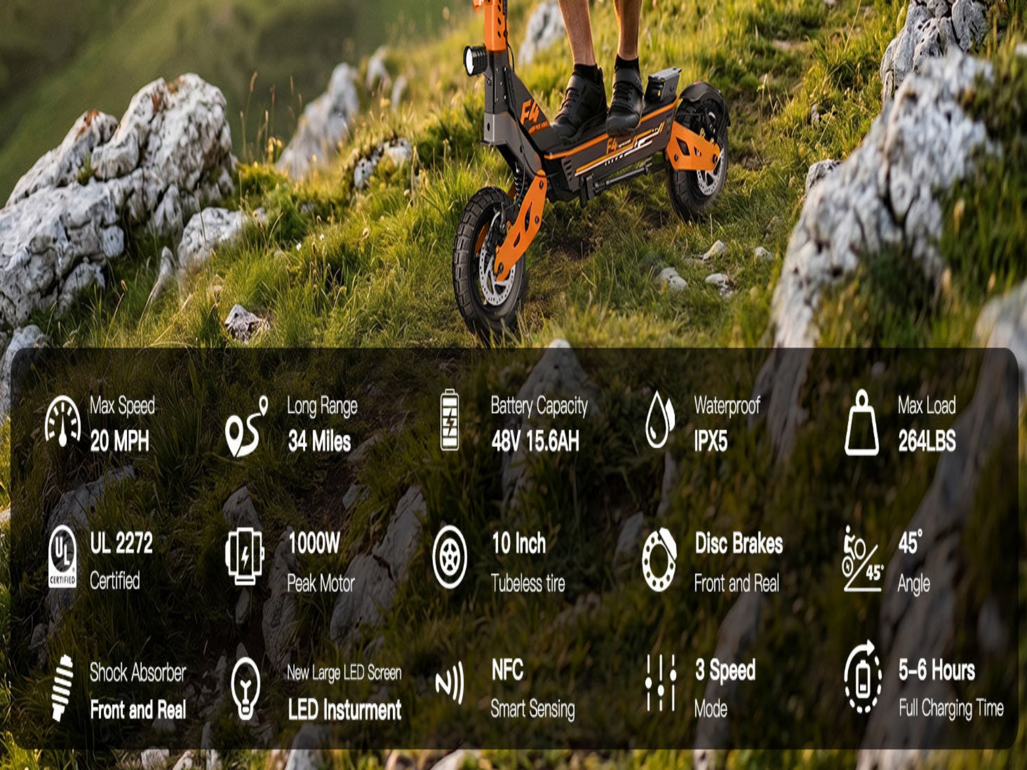 F4 Folding E-Bikes|1000W motor|48V 15.6Ah|20MPH|34Miles|10inch