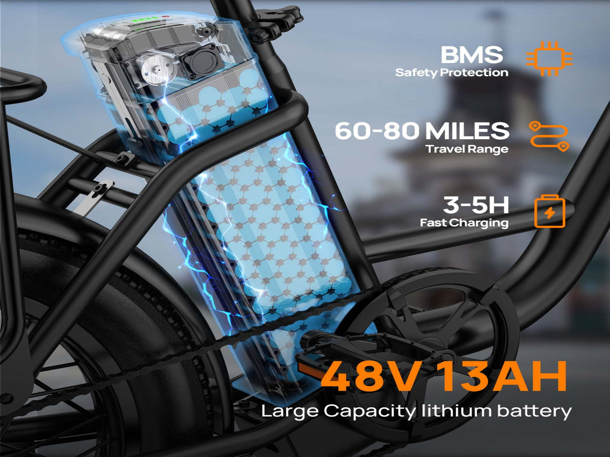 E20 Electric Bike|745W Motor|48V 13Ah |20*3.0 inches|20MPH| 80miles