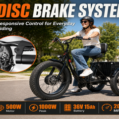Folding Electric Tricycle Bicycle|500W motor |36V 15Ah |20inch|35-45miles|20MPH