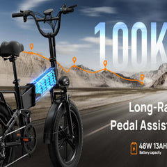 T5 Folding E-Bikes|250W motor|48V 13Ah|20*4.0 inches|25 km/h|80 miles