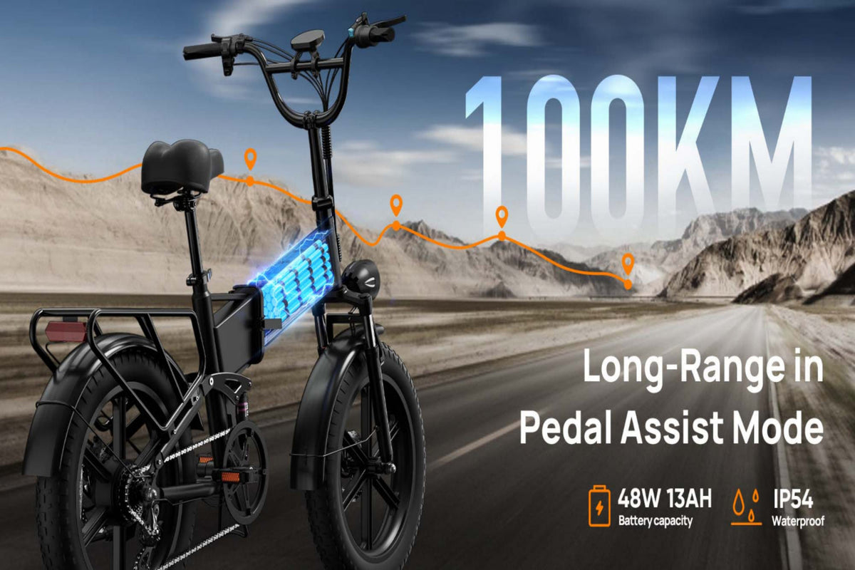 T5 Folding E-Bikes|250W motor|48V 13Ah|20*4.0 inches|25 km/h|80 miles
