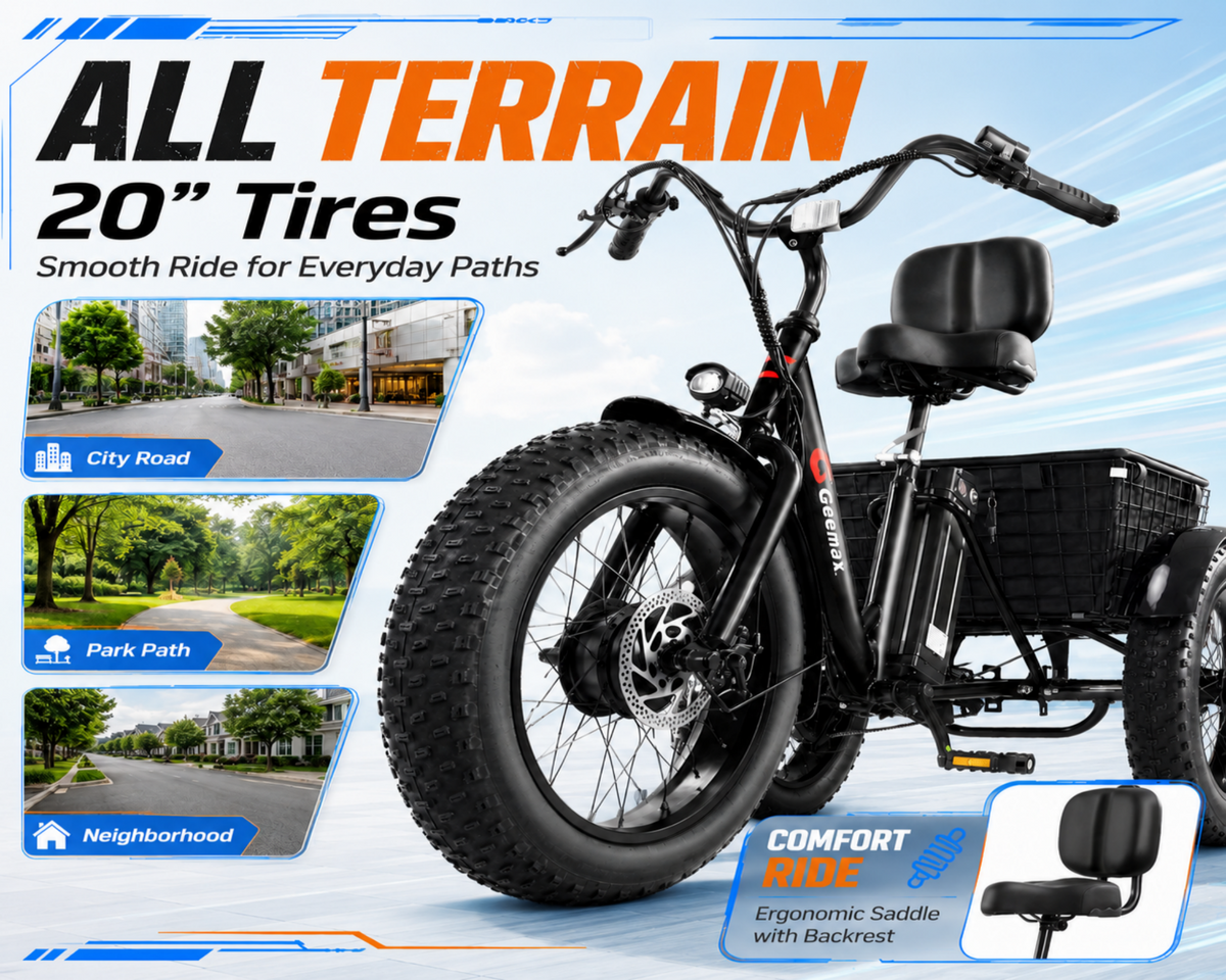 Folding Electric Tricycle Bicycle|500W motor |36V 15Ah |20inch|35-45miles|20MPH