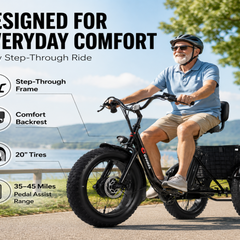 Folding Electric Tricycle Bicycle|500W motor |36V 15Ah |20inch|35-45miles|20MPH